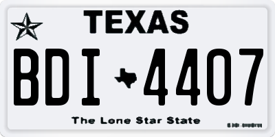 TX license plate BDI4407