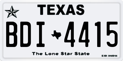 TX license plate BDI4415