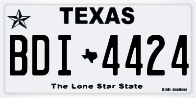 TX license plate BDI4424