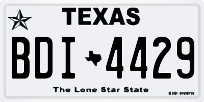 TX license plate BDI4429