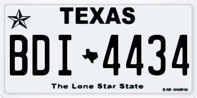 TX license plate BDI4434