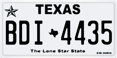 TX license plate BDI4435