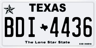 TX license plate BDI4436