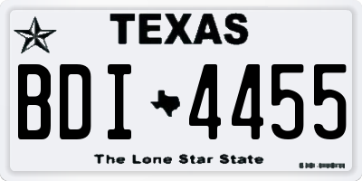 TX license plate BDI4455