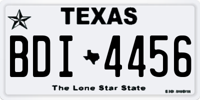 TX license plate BDI4456