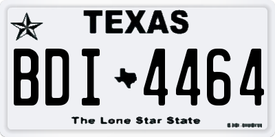 TX license plate BDI4464