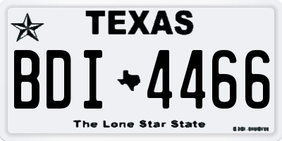 TX license plate BDI4466