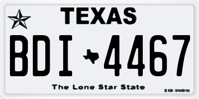 TX license plate BDI4467