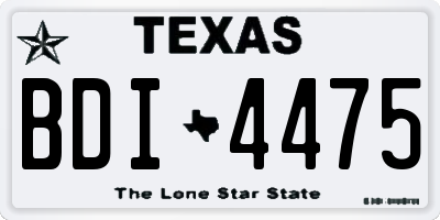 TX license plate BDI4475