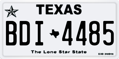 TX license plate BDI4485