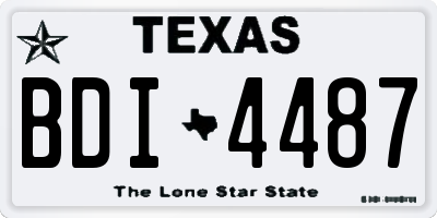 TX license plate BDI4487