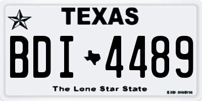 TX license plate BDI4489