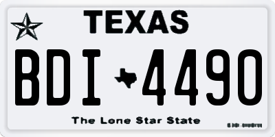TX license plate BDI4490