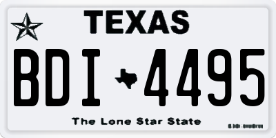 TX license plate BDI4495