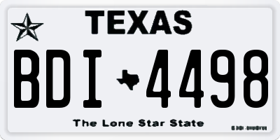 TX license plate BDI4498