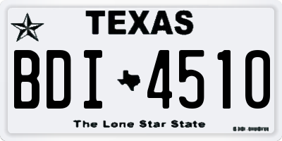 TX license plate BDI4510