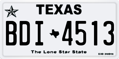TX license plate BDI4513