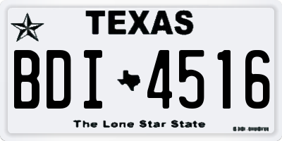 TX license plate BDI4516