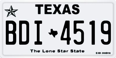 TX license plate BDI4519
