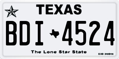 TX license plate BDI4524