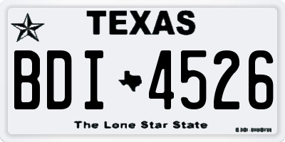 TX license plate BDI4526