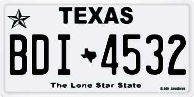 TX license plate BDI4532