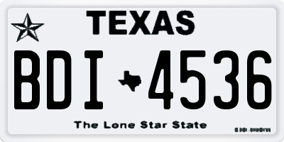 TX license plate BDI4536