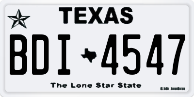 TX license plate BDI4547