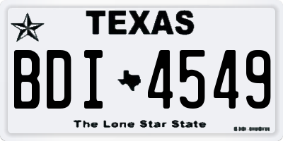 TX license plate BDI4549