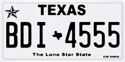 TX license plate BDI4555