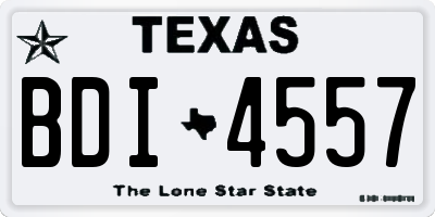 TX license plate BDI4557