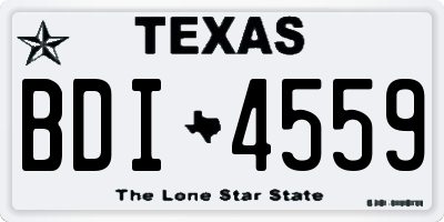 TX license plate BDI4559