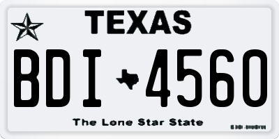 TX license plate BDI4560