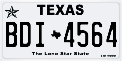 TX license plate BDI4564