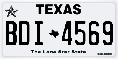 TX license plate BDI4569