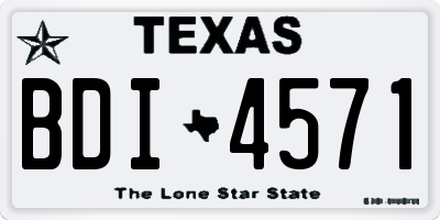 TX license plate BDI4571