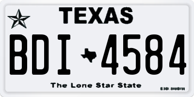 TX license plate BDI4584