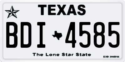 TX license plate BDI4585