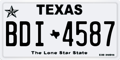 TX license plate BDI4587