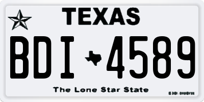 TX license plate BDI4589