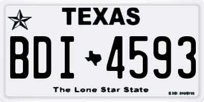 TX license plate BDI4593