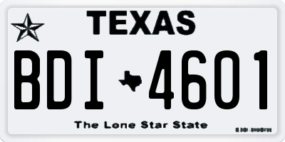 TX license plate BDI4601
