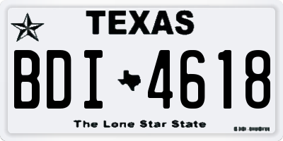 TX license plate BDI4618