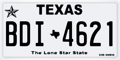 TX license plate BDI4621