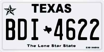 TX license plate BDI4622