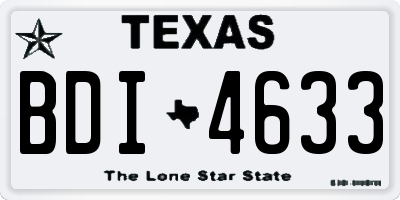 TX license plate BDI4633