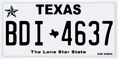 TX license plate BDI4637