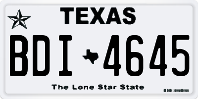 TX license plate BDI4645