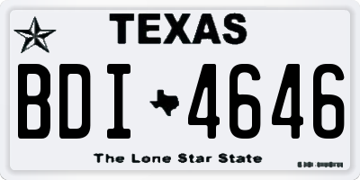 TX license plate BDI4646