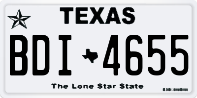 TX license plate BDI4655